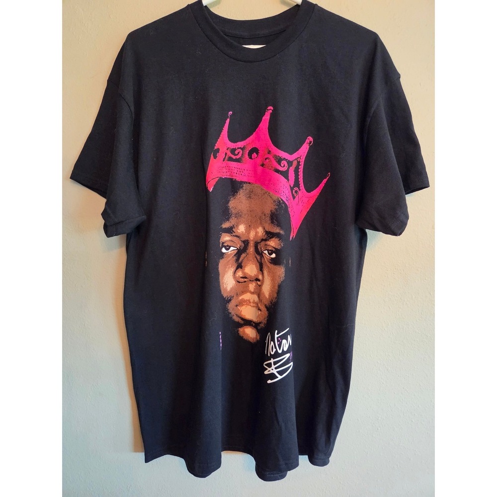 Notorious B.I.G. Graphic T-Shirt Mens XL Black New Hip Hop Pink Crown Tee